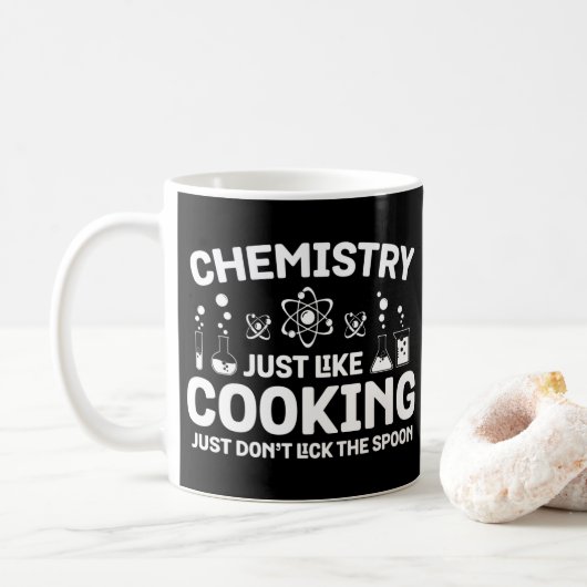 Mug Chimie Comme Cuisine Ne pas lick Spoon (Avec donut)