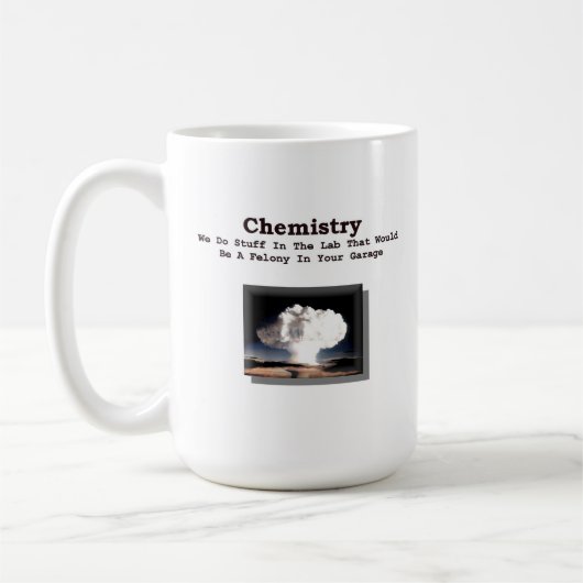 Mug Chimie - crime dans votre garage (tasse) (Gauche)
