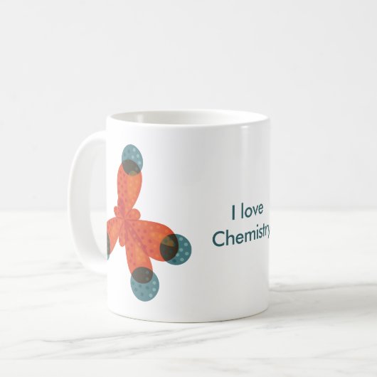 Mug Chimie faite sur commande d'amour de la molécule I (Devant gauche)