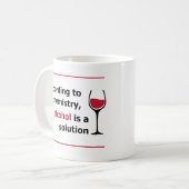 Mug chimie, humour en verre de vin de solution (Devant gauche)