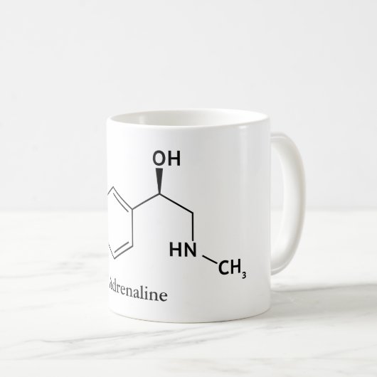 Mug Chimie moléculaire de l'épinéphrine adrénaline (Devant droit)