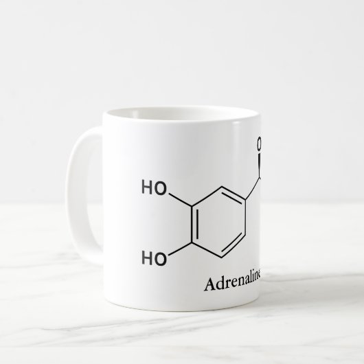 Mug Chimie moléculaire de l'épinéphrine adrénaline (Devant gauche)