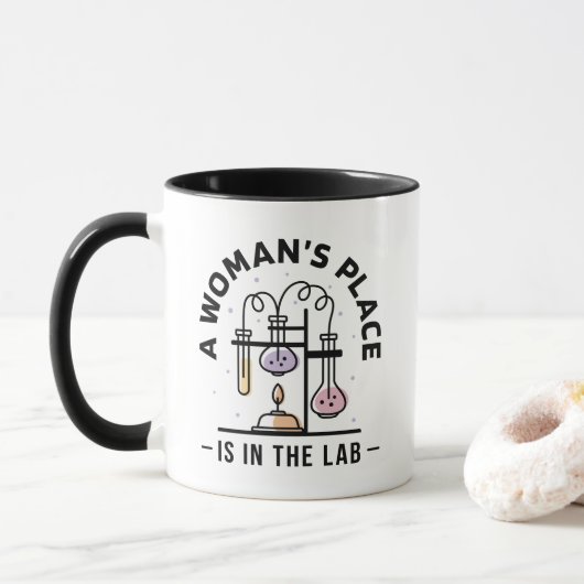 Mug Chimie Travail Lieu des femmes (Avec donut)