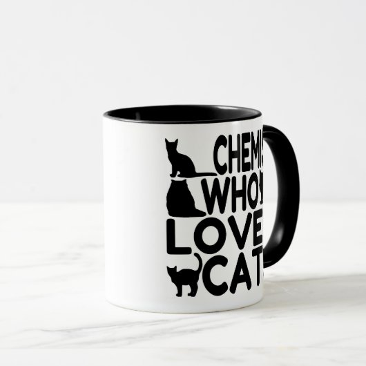 Mug Chimiste aime les chats (Devant droit)
