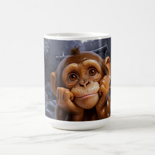Mug Chimp en porcelaine lune