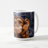 Mug Chimp en porcelaine lune (Devant droit)