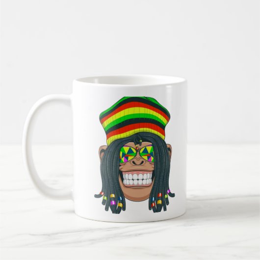 Mug Chimpanzé avec Dreadlocks et Casquette (Gauche)