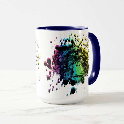 Mug Chimpanzé d'arc-en-ciel (Devant droit)