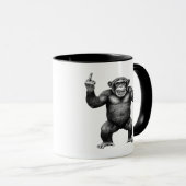 Mug Chimpanzé Double Doigt D'honneur (Devant droit)