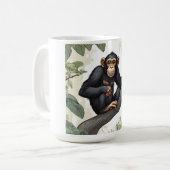 Mug Chimpanzé mignon sur la branche accueille (Devant gauche)