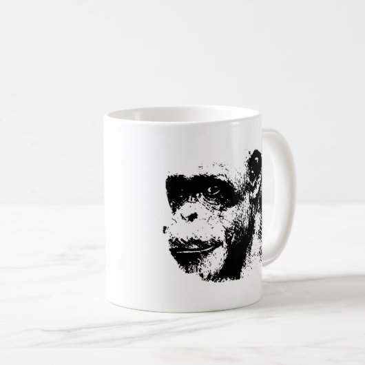 Mug Chimpanzé noir et blanc (Devant droit)