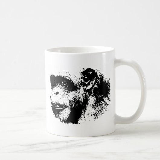 Mug Chimpanzé noir et blanc (Droite)
