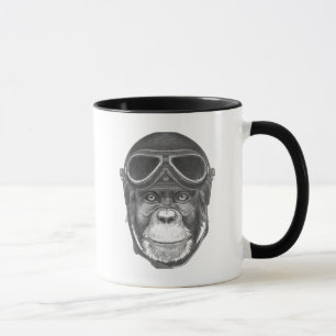 Mug Chimpanzé vintage de casque