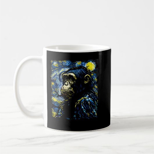 Mug Chimpanzee Lover Cadeau Art (Gauche)