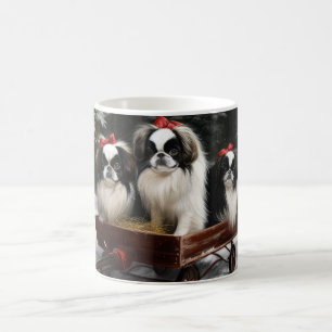 Mug Chin Japonais Traîneau enneigé Décor de Noël