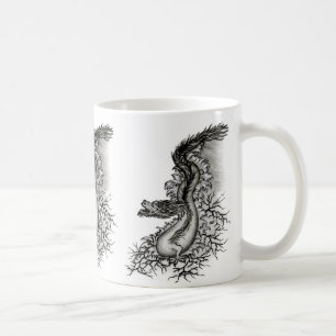 Mug Chine Dragon, noir et blanc Design en Tattoostyl