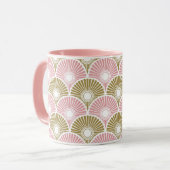 Mug Chine rose et laiton Semi Cercle Vague Motif M (Devant gauche)