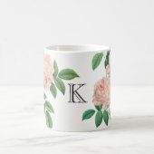 Mug Chine rose vintage Rose Botanique avec Monogramme (Centre)