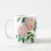 Mug Chine rose vintage Rose Botanique avec Monogramme (Gauche)