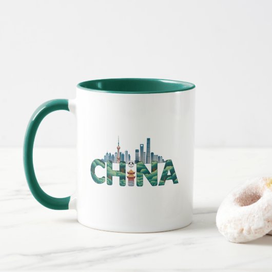 Mug Chine Shanghai Temple Panda (Avec donut)