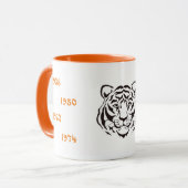 Mug Chinois années Tigre illustration noir blanc (Devant gauche)