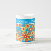 Mug Chinois Os Personnalisé, Fleurs Orange Ditzy (Devant)