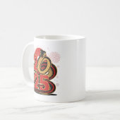 Mug Chinois rouge or joyeuse Nouvel An Lunaire Du Serp (Devant gauche)
