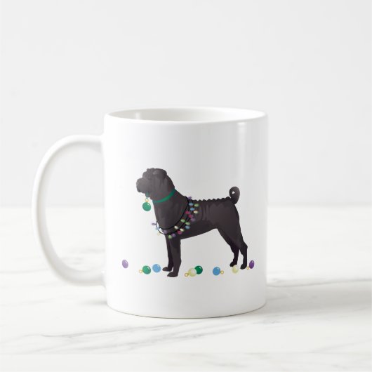 Mug Chinois Shar Pei Feliz Naughty Chien Noël Concepti (Gauche)