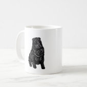 Mug Chinois Shar Pei - noir (Devant gauche)