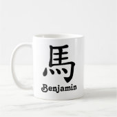 Mug Chinois Zodiaque Année du Cheval Ajouter un nom (Gauche)