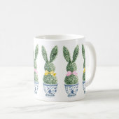 Mug Chinoiserie Bleue et Blanche avec Topiaire de Lapi (Devant droit)
