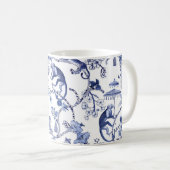 Mug Chinoiserie Chic Jungle Toile | Bleu et blanc (Devant droit)