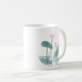 Mug Chinoiserie Chinoise Lave-encre peinture Lotus Flo (Devant droit)