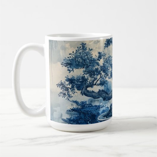 Mug Chinoiserie Design en porcelaine bleue et blanche (Gauche)