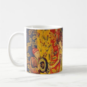 Mug Chinoiserie médiévale italienne rouge jaune