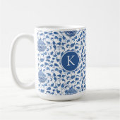 Mug Chinoiserie Monogramme Blanc Bleu Initiale (Gauche)