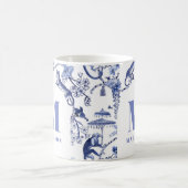 Mug Chinoiserie personnalisée Toile Jungle Bleu Blanc (Centre)