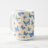 Mug Chinoiserie Rétro Papillons bleus Blush Ivor (Devant gauche)