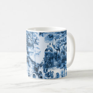 Mug Chinoiserie toile, saule bleu, porcelaine bleue  