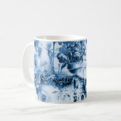 Mug Chinoiserie toile, saule bleu, porcelaine bleue (Devant gauche)