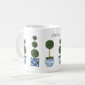 Mug Chinoiserie Topiary Tree Trio Céramique (Devant gauche)