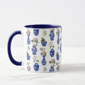 Mug Chinoiserie vases bleus et fleurs (Gauche)