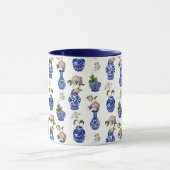 Mug Chinoiserie vases bleus et fleurs (Centre)