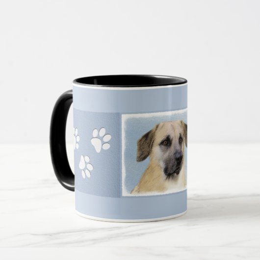 Mug Chinook (Oreilles Laissées) Peinture - Art Chien o (Devant gauche)