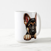 Mug Chiot allemand avec yeux expressifs (Devant droit)