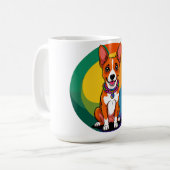 Mug Chiot animé mignon avec collier (Devant gauche)