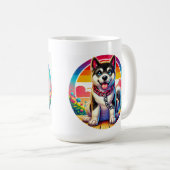 Mug Chiot animé mignon avec collier (Devant droit)