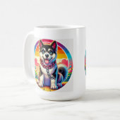 Mug Chiot animé mignon avec collier (Devant gauche)