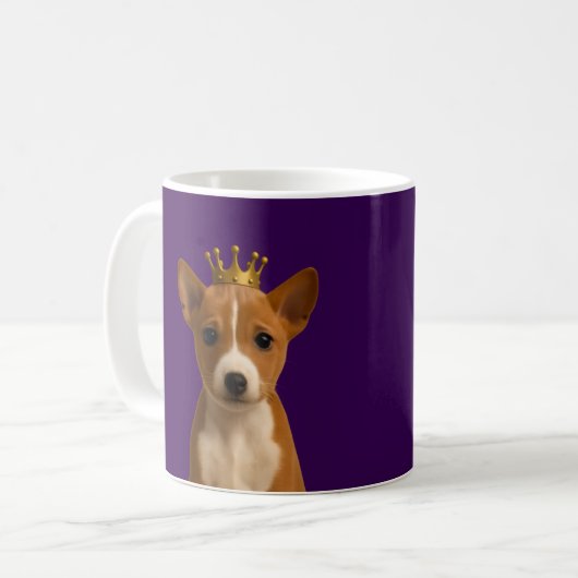 Mug Chiot Basenji en Couronne Or (Devant gauche)