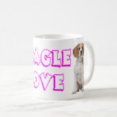 Mug Chiot Beagle - Amour Rose Violet Beagles (Devant droit)
